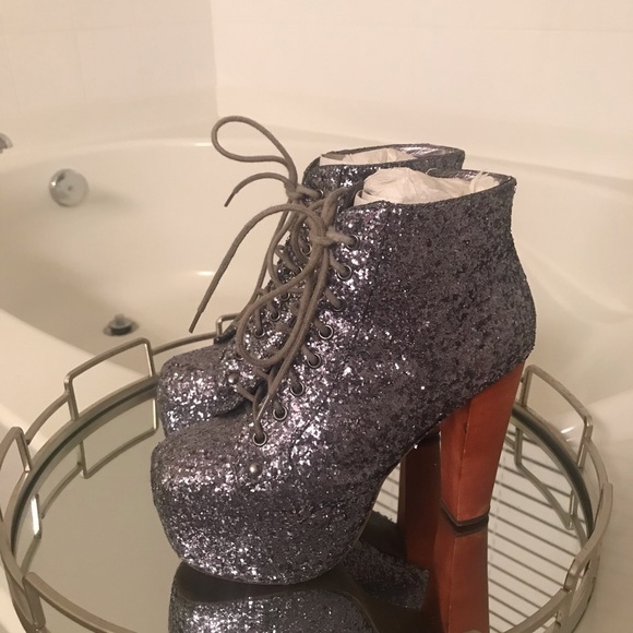 Jeffrey Campbell Lita Booties (Pewter Glitter) - Picture 5 of 6